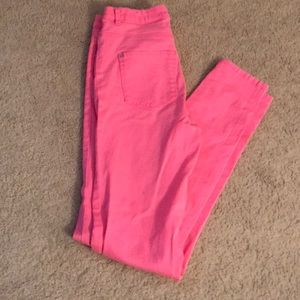 Hot pink skinny jeans